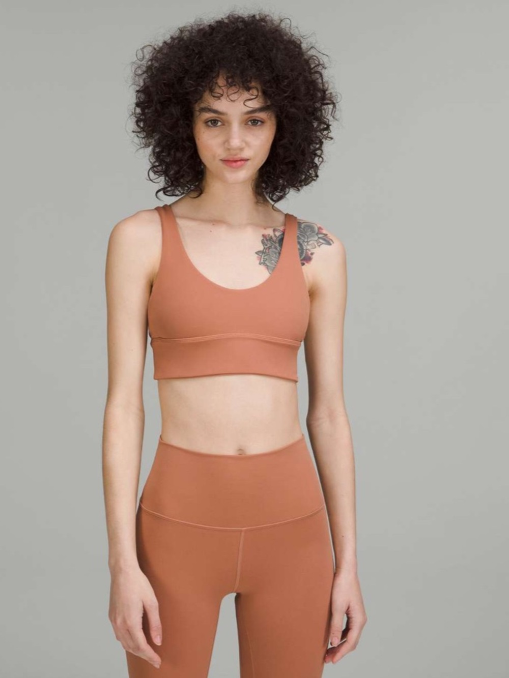 (10) Lululemon Align Reversible Bra Light Support Dusty Clay Tan Brown Medi